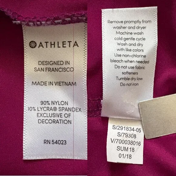 TWO Athleta Sunlover Tulip Back Tops NEW Deep Magenta and Navy Blue - Picture 8 of 16